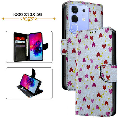 Cutemart Flip Cover for iQOO Z10x 5G(White, Pack of: 1)