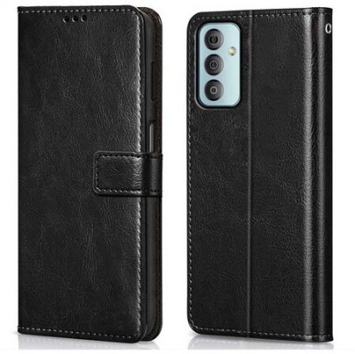 AKSP Flip Cover for Samsung Galaxy F23 5g Leather Finish(Black, Magnetic Case, Pack of: 1)