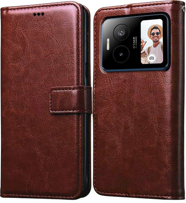 Casotec Flip Cover for Lava Blaze Duo 5G(Brown, Pack of: 1)