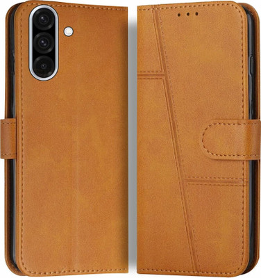 iFlip Flip Cover for Samsung Galaxy A36 5G, Card Pockets Wallet & Stand, Wallet Style Flip Back Case Cover(Gold, Magnetic Case, Pack of: 1)