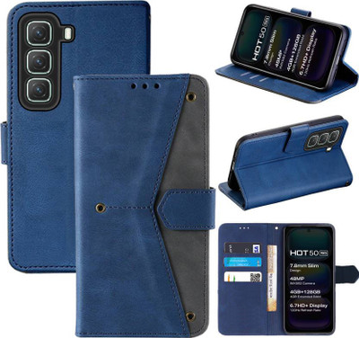 Aaghosh Flip Cover for Infinix Hot 50 5G(Blue, Shock Proof, Pack of: 1)