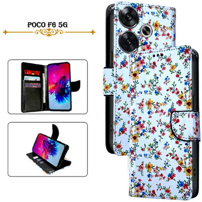 Cutemart Flip Cover for Poco F6 5G(White, Pack of: 1)