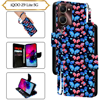 Cutemart Flip Cover for IQOO Z9 Lite 5G(Black, Pack of: 1)