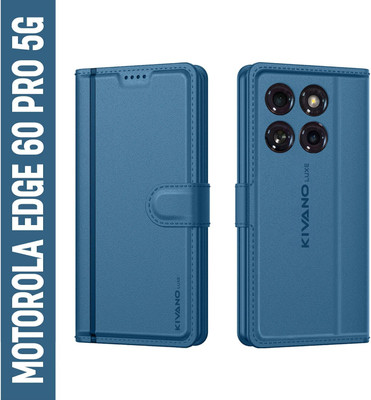 KIVANO LUXE Flip Cover for Motorola Edge 60 Pro 5G(Blue, Magnetic Case, Pack of: 1)