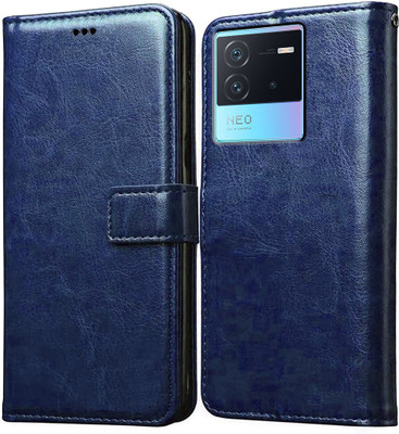 Casotec Flip Cover for iQOO Neo 6 5G(Blue, Pack of: 1)