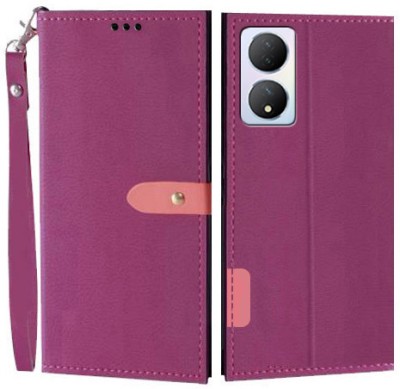 Wynhard Flip Cover for Vivo Y100 5G, Vivo Y100A, Vivo T2 5G(Pink, Grip Case, Pack of: 1)