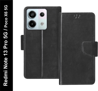 SBMS Flip Cover for REDMI Note 13 Pro 5G / Poco X6 5G(Black, Shock Proof, Pack of: 1)