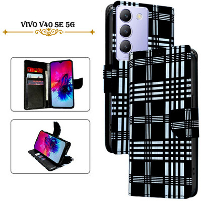 Asmart Flip Cover for Vivo V40 SE 5G(Black, Pack of: 1)