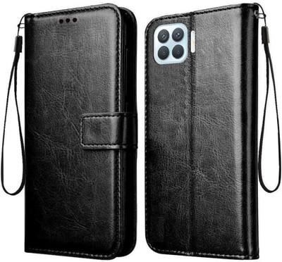 SUCH Flip Cover for Flip Cover for OPPO F17 Pro-CPH2119 (Black, Dual Protection, Pack of: 1)(Black, Cases with Holder)