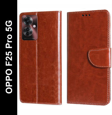Wynhard Flip Cover for OPPO F25 Pro 5G(Brown, Grip Case, Pack of: 1)
