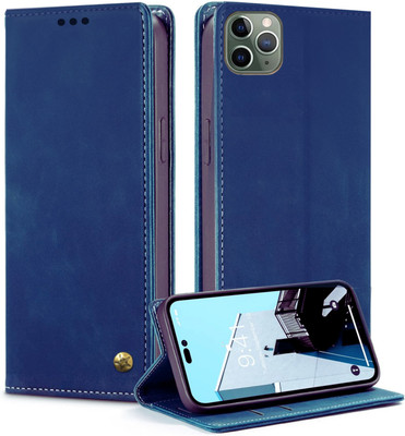 GoPerfect Wallet Case Cover for Apple iPhone 15 Pro Max, Premium Imported Business Series Flip Back Cover(Blue, Grip Case, Pack of: 1)
