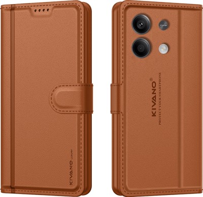 KIVANO LUXE Flip Cover for Xiaomi Redmi Note 13 Pro 5G(Brown, Card Holder, Pack of: 1)