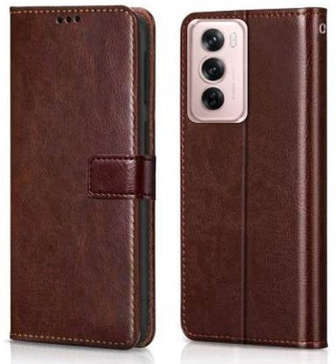 STARFUN Flip Cover for Oppo Reno 12 Pro 5G(Brown, Dual Protection, Pack of: 1)
