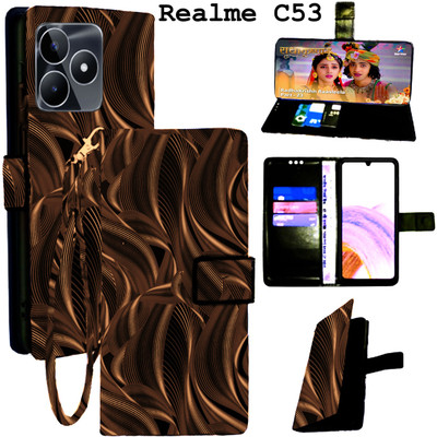 Mxkart Flip Cover for Realme C53(Brown, Pack of: 1)