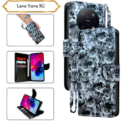 SALGO Flip Cover for Lava Yuva 5G(Black, Pack of: 1)