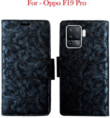 Toklot Flip Cover for Oppo F19 Pro(Black, Pack of: 1)