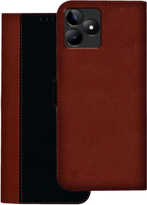 HUPSHY Flip Cover for realme narzo N53(Brown, Black, Pack of: 1)