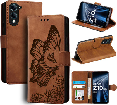 Mobishield Flip Cover for iQOO Z10 Lite 5G(Brown, Camera Bump Protector, Pack of: 1)