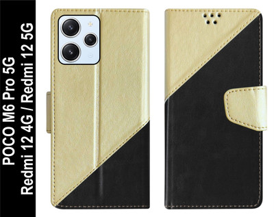 SBMS Flip Cover for Redmi 12 4G / Redmi 12 5G / POCO M6 Pro 5G Back Cover Case(Black, Shock Proof, Pack of: 1)