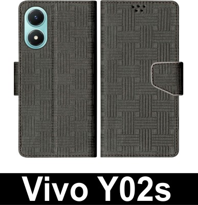 SScase Flip Cover for Vivo Y02s(Black, Shock Proof, Pack of: 1)