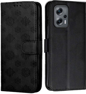 yug emporium Flip Cover for Redmi K50i 5G, Leather Finish | Inside Pockets & Inbuilt Stand(Black, Dual Protection, Pack of: 1)