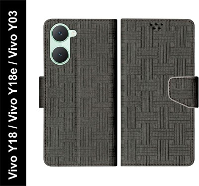 SScase Flip Cover for Vivo Y18 / Vivo Y18e / Vivo Y03(Black, Shock Proof, Pack of: 1)