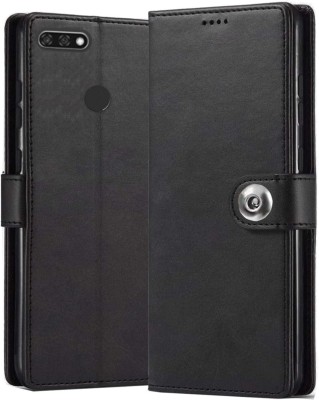 Gaffar Wale Flip Cover for Honor 7C(Black, Dual Protection, Pack of: 1)