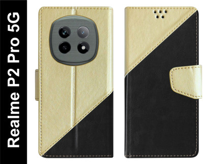 SBMS Flip Cover for Realme P2 Pro 5G Back Cover Case with Magnatic Closure(Black, Shock Proof, Pack of: 1)