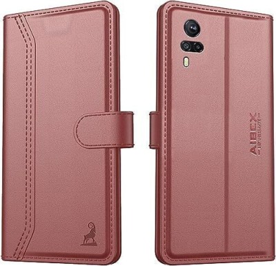 AIBEX Flip Cover for Vivo Y51 (2020) / Vivo Y53s / Vivo Y31 / Vivo Y51A|Vegan PU Leather |Foldable Stand|Pocket(Brown, Cases with Holder, Pack of: 1)