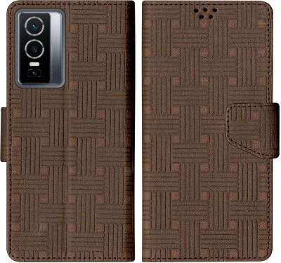 SScase Flip Cover for Vivo Y76 5G(Brown, Shock Proof, Pack of: 1)