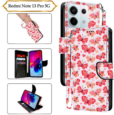 Cutemart Flip Cover for Redmi Note 13 Pro 5G(Red, Pack of: 1)