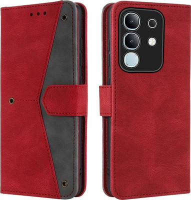 Aarov Flip Cover for vivo T4x 5G, iQOO Z10x 5G, Vivo Y31 Pro 5G(Red, Dual Protection, Pack of: 1)