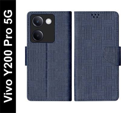 SBMS Flip Cover for Vivo Y200 Pro 5G with Magnatic Closure | Inbuilt Stand | Card & Money Pocket(Blue, Shock Proof, Pack of: 1)