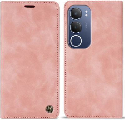 Perkie Flip Cover for vivo Y29 5G(Pink, Dual Protection)