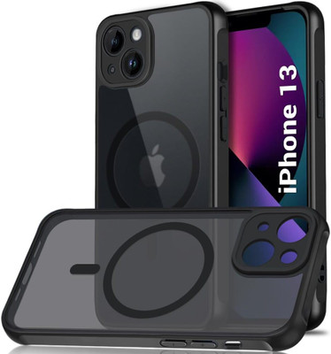 OZitune Flip Cover for Apple iPhone 13 / 14, Black Smoke Magsafe, Matte Hard Back Cover Perfact Fit(Black, Charging Case, Pack of: 1)
