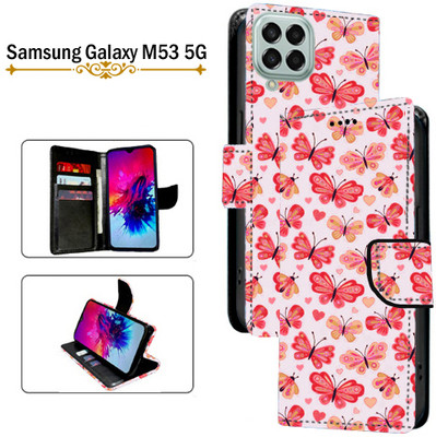 Asmart Flip Cover for Samsung Galaxy M53 5G(Red, Pack of: 1)