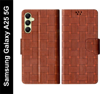 SBMS Flip Cover for Samsung Galaxy A25 5G(Brown, Shock Proof, Pack of: 1)