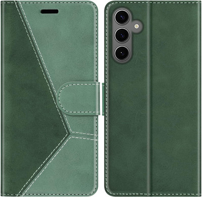 Perkie Flip Cover for Samsung Galaxy S24 FE 5G(Green, Multicolor, Dual Protection)