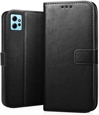 ClickAway Flip Cover for Xiaomi Redmi Note 12 4G | Leather Finish | Inside TPU with Card Pockets | Back Cover |(Black, Shock Proof, Pack of: 1)