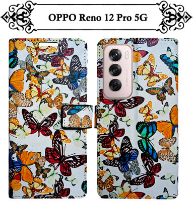 Asmart Flip Cover for OPPO Reno 12 Pro 5G(White, Pack of: 1)