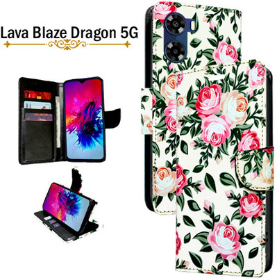 Cutemart Flip Cover for Lava Blaze Dragon 5G(White, Pack of: 1)