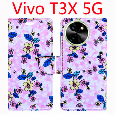 Toklot Flip Cover for Vivo T3X 5G(Pink, Pack of: 1)