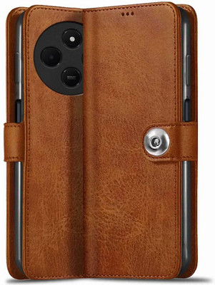 STARFLIP Flip Cover for Cover Case for Mi Redmi A4 5G / Redmi 14C 5G / Poco C75 5G | Inbuilt Pockets & Stand(Yellow, Magnetic Case, Pack of: 1)