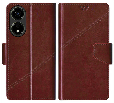 SBMS Flip Cover for itel Color Pro 5G / itel P55 5G Back Cover Case with Magnatic Closure(Brown, Shock Proof, Pack of: 1)