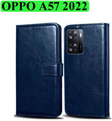 Wynhard Flip Cover for OPPO A57 2022(Blue, Grip Case, Pack of: 1)