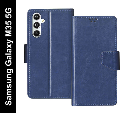 SBMS Flip Cover for SAMSUNG Galaxy M35 5G(Blue, Shock Proof, Pack of: 1)