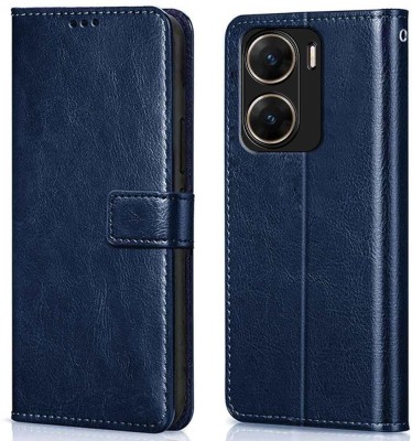 YoZoo Flip Cover for Vivo V29e 5G|PU Artificial Leather Finish | 360 Protection | Wallet & Stand(Blue, Dual Protection, Pack of: 1)
