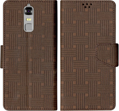 SBMS Flip Cover for Zte Blade A2 Plus Back Cover Case with Magnatic Closure(Brown, Shock Proof, Pack of: 1)