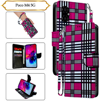 PARGO Flip Cover for Poco M4 5G(Pink, Pack of: 1)