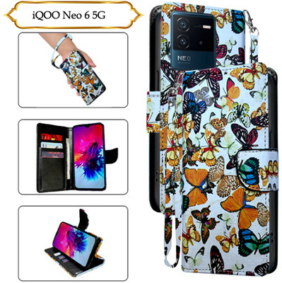 PARGO Flip Cover for IQoo Neo 6 5G(White, Pack of: 1)